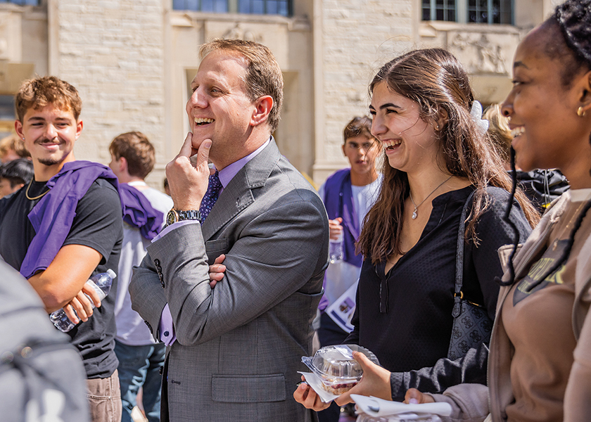 Dean Christopher Schuh at the graduate welcome luncheon