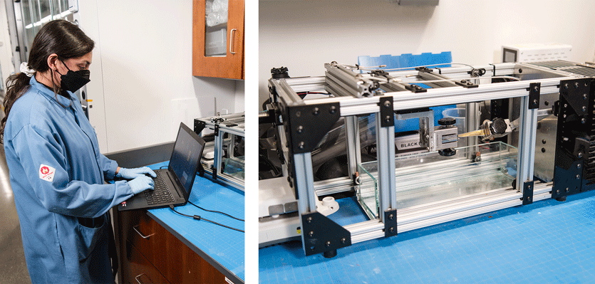 A student operates the Cyclic Tester