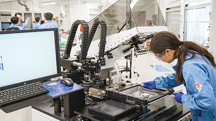 Student working in the Materials Innovation Lab